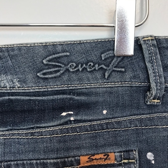 Seven 7 Denim Micro Mini Released Hem Bleach Detail 25 - Picture 6 of 8